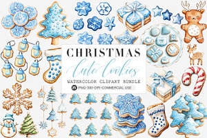 Christmas Cute Cookies Clipart, an Illustration by SinaCreation