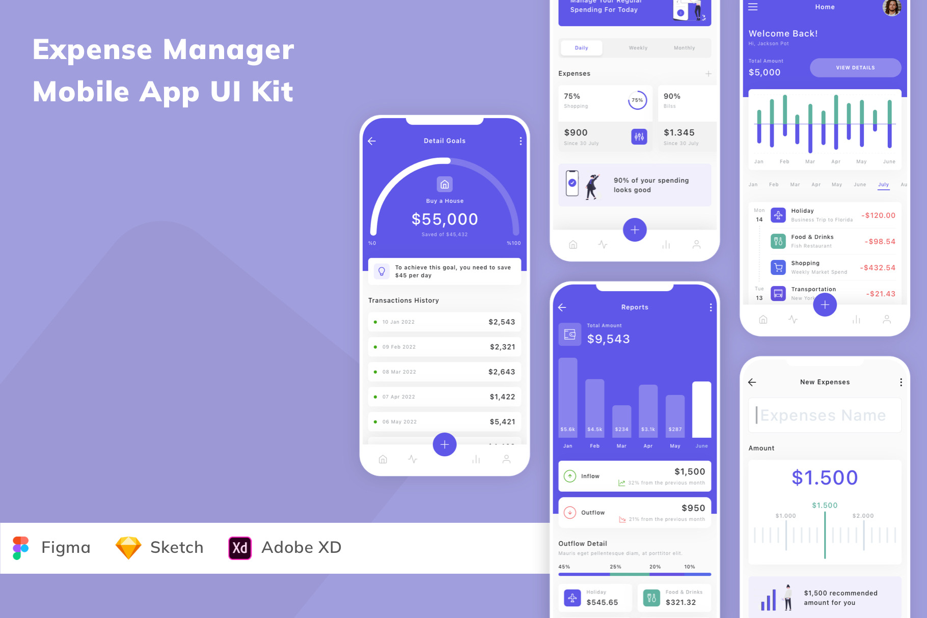 Expense Manager Mobile App UI Kit, an UI Kit Template by Betush