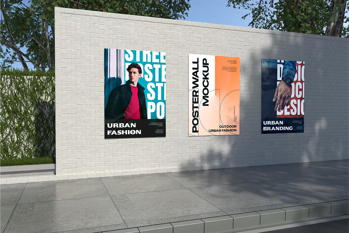 Urban Fashion Poster Wall Mockup, an Advertising Mockup by Unerispace (Photo 2 of 5)