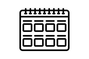 Months calendar black icon, an Outline Icon by Creative priyanka