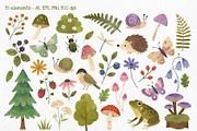 Summer Woodland Watercolor Clipart, a Seasonal Illustration by Hanna's ArtLab (Thumbnail 2 of 6)