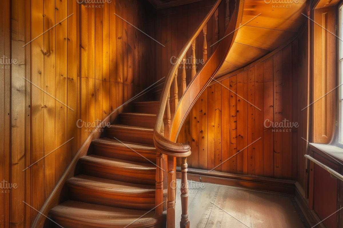 69 Spiral wooden staircases, an Architecture Photo by Handmadefont (Photo 66 of 73)
