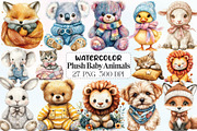 Vintage Knitted Plush Baby Animals, an Illustration by CraftArtStudio (Thumbnail 1 of 6)