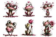 Whimsical Valentine Frog Clipart, an Illustration by Dream Creation (Thumbnail 3 of 7)