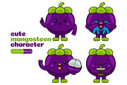 Mangosteen Mascot Vector Pack, an Illustration by MEDZ (Thumbnail 2 of 5)