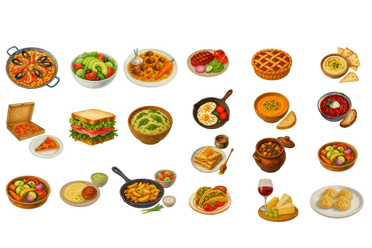 40 Watercolor Food Clipart, an Illustration by GeoWander (Photo 3 of 5)