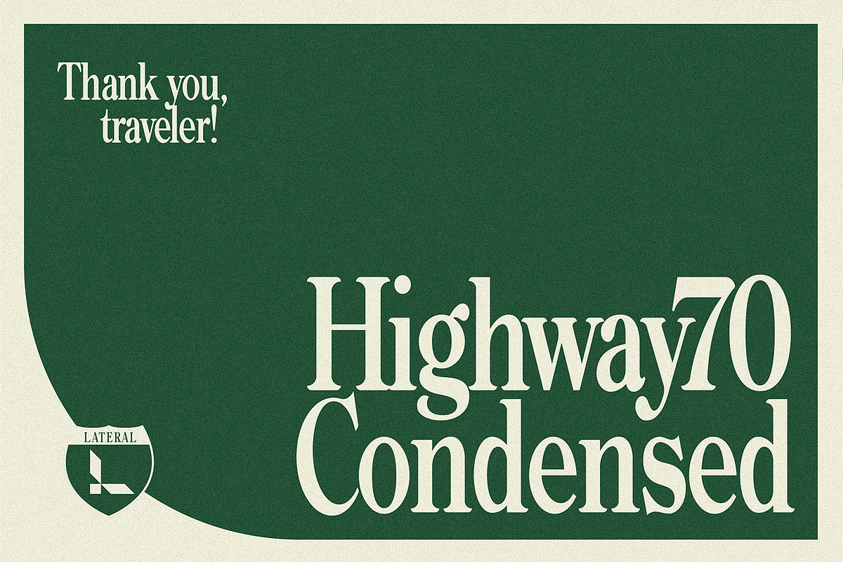 Highway 70 Condensed - Retro Serif, a Serif Font by Lateral Design (Photo 17 of 17)