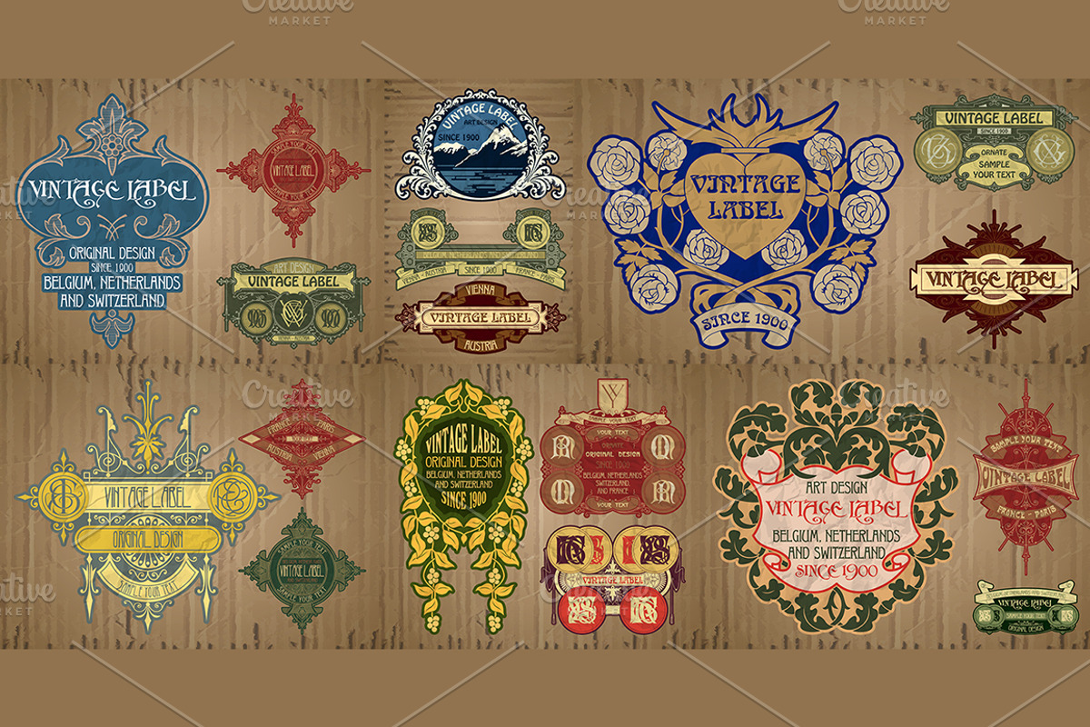 Label Art Nouveau - mega set, a Decorative Illustration by Stanislav Kharchevskyi (Photo 10 of 12)
