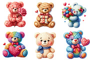 Faux Yarn Valentines Teddy Bear, an Illustration by Dream Creation (Thumbnail 3 of 5)