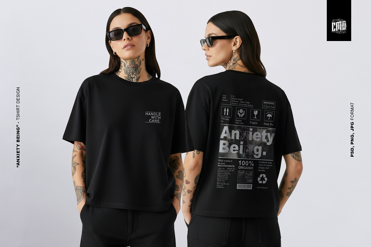 Anxiety Being - T-Shirt Design, an Object Graphic by Cmd Project (Photo 7 of 9)