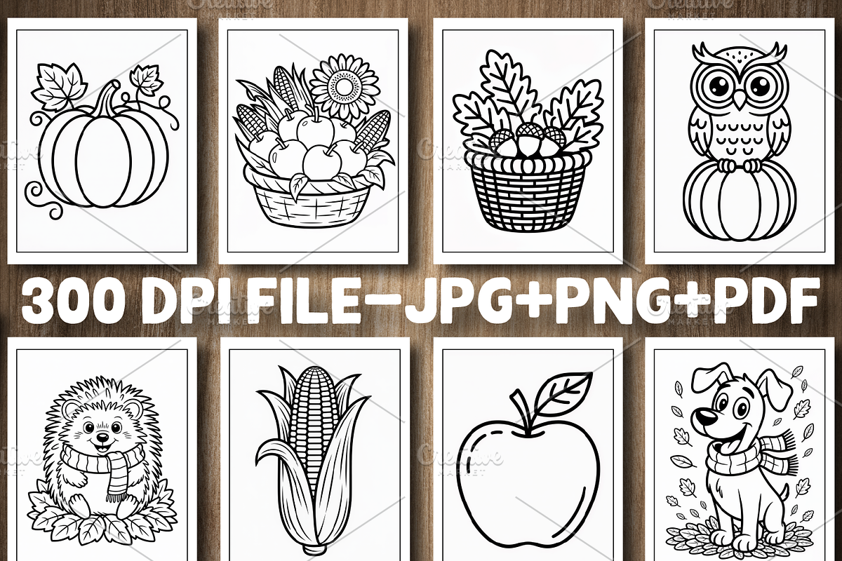 Autumn Coloring Pages For Adults, a Seasonal Illustration by Design Station (Photo 2 of 5)