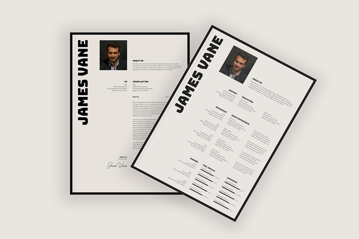 Modern Resume Cover Letter Template, a Resume Template by PixelStudio (Photo 2 of 4)