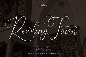 Reading Town - Script Font, a Script Font by Ekahermawan