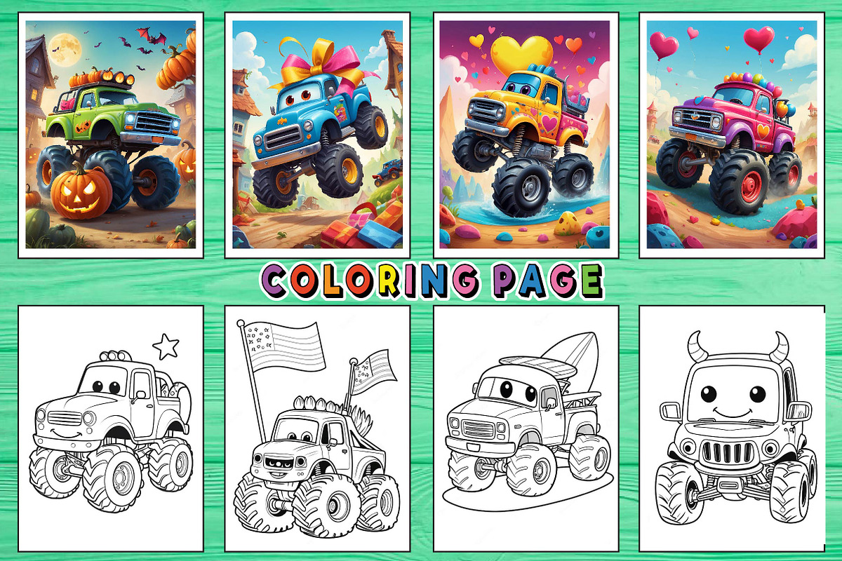 Kawaii Monster Truck Coloring Page, an Arts & Entertainment Photo by Wow Magic (Photo 2 of 3)