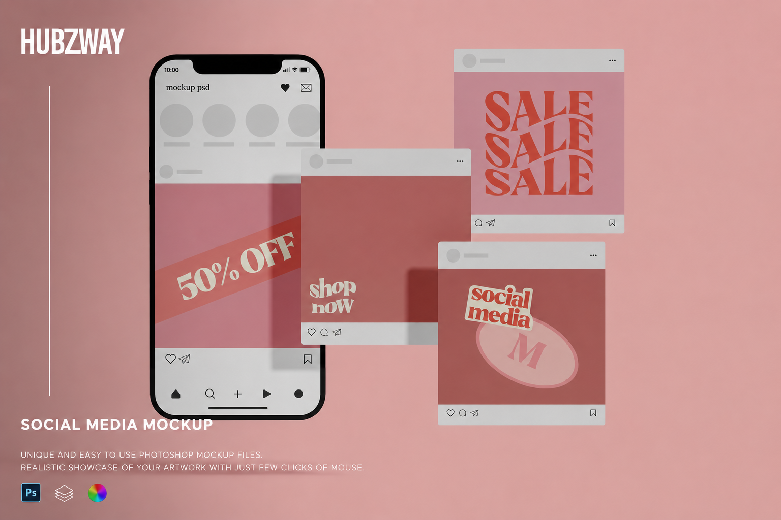 Smartphone with Three Post Mockup