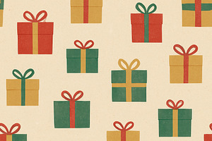 Christmas gift pattern with red and, an Illustration by Dvoevnore photos