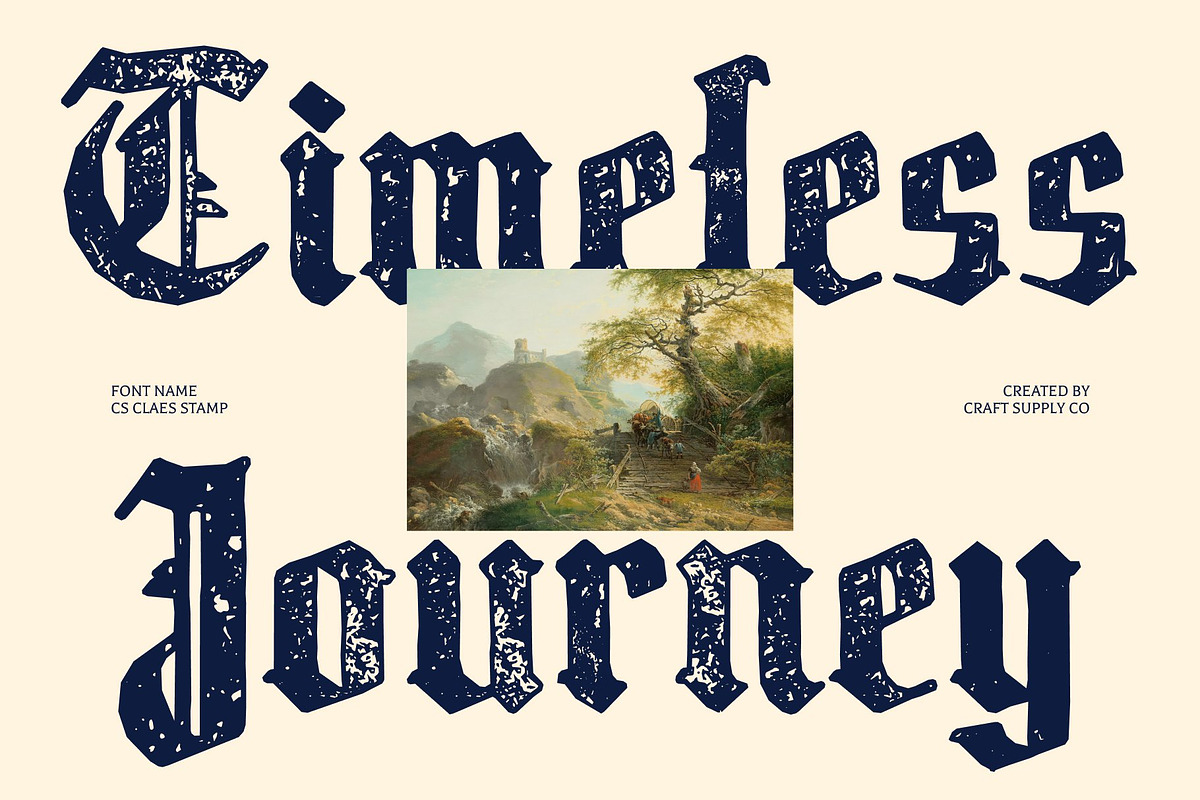 CS Claes Stamp, a Blackletter Font by Craft Supply Co. (Photo 6 of 8)