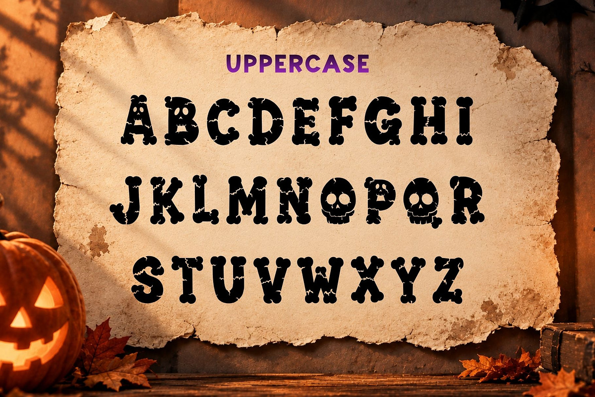 Spooky Bones - Halloween Font, a Symbol Font by AnningArts (Photo 5 of 7)
