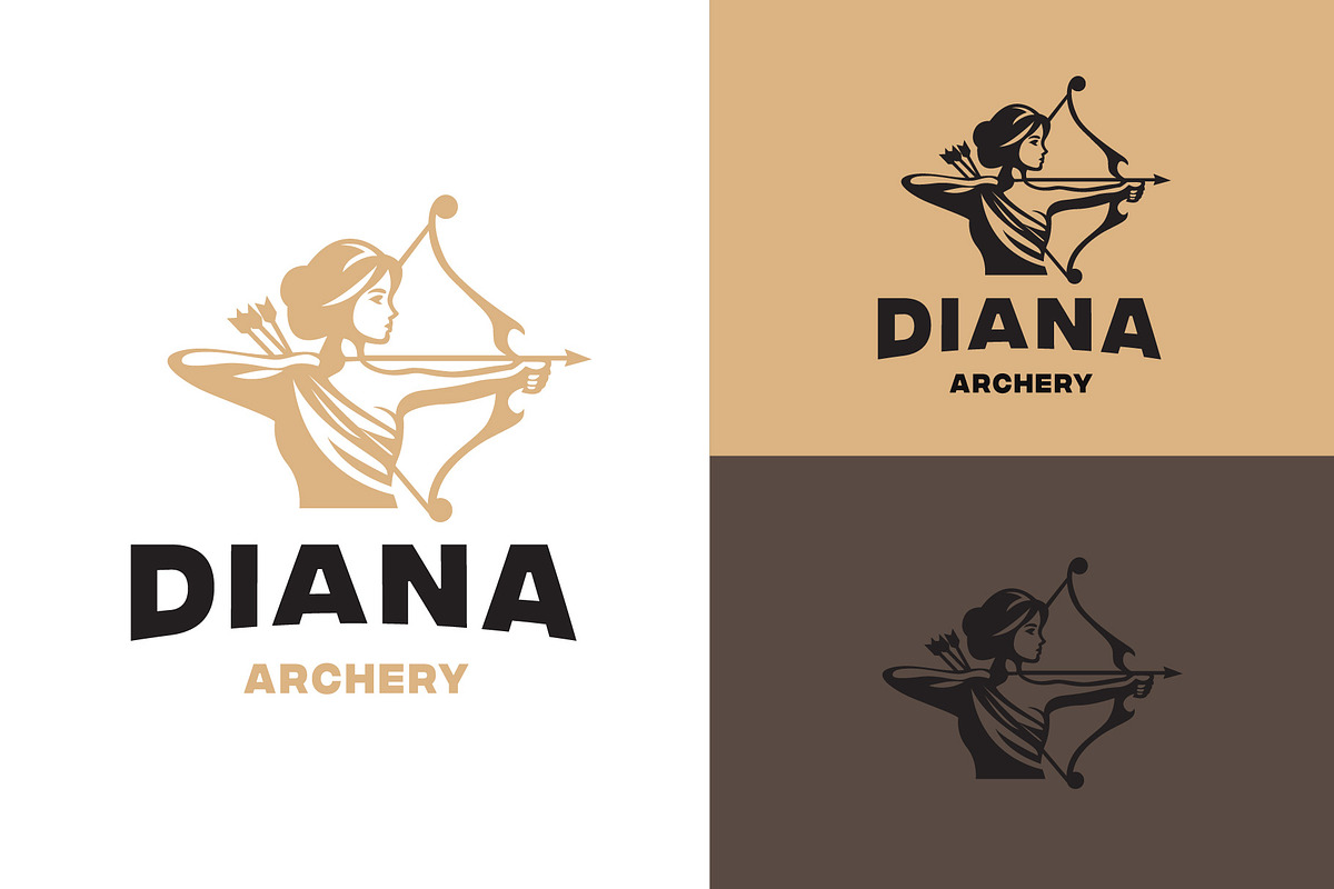 Diana Bow Hunting Archery Logo, a Branding & Logo Template by funpixel