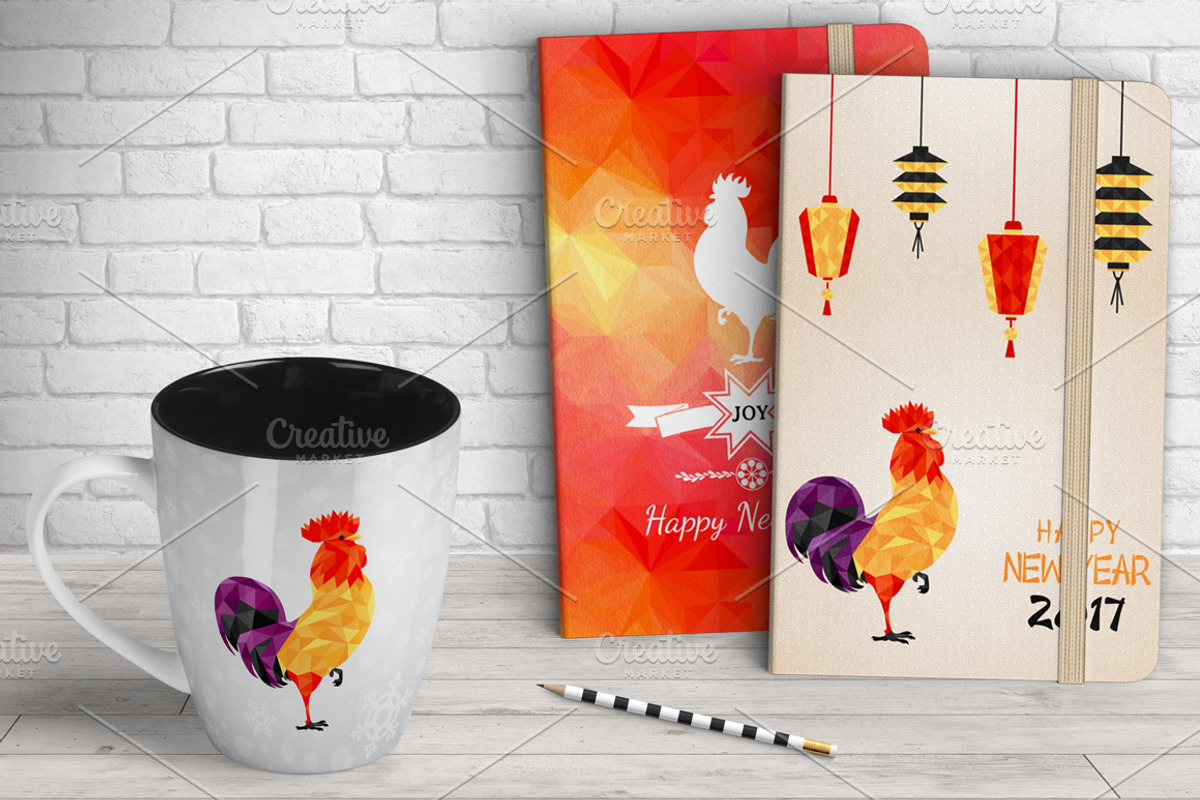 Rooster design for New Year 2017, an Animal Illustration by Dasha_D (Photo 3 of 5)