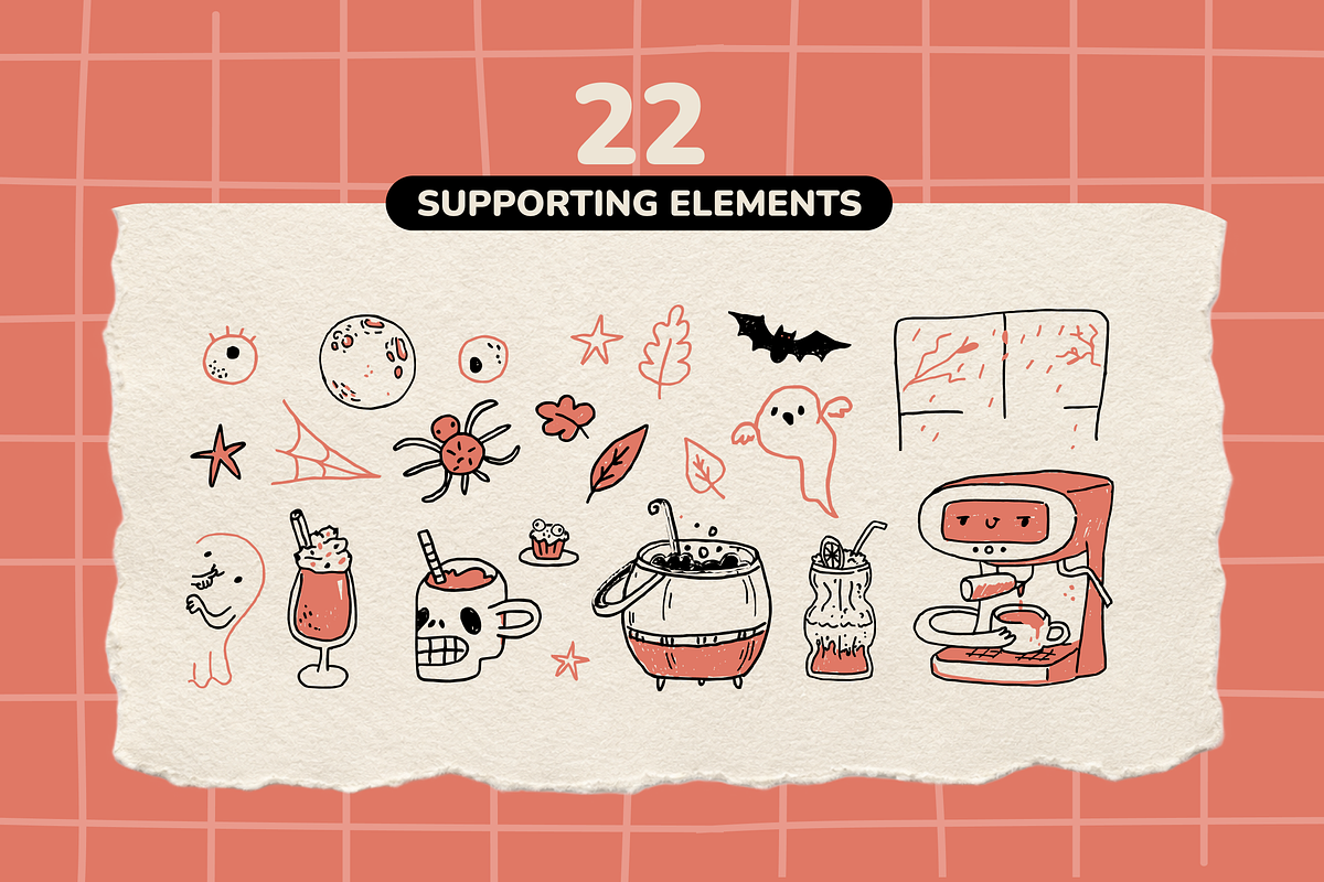 Halloween Clipart Hand-Drawn Doodles, a Decorative Illustration by Heartwarming Art (Photo 9 of 10)