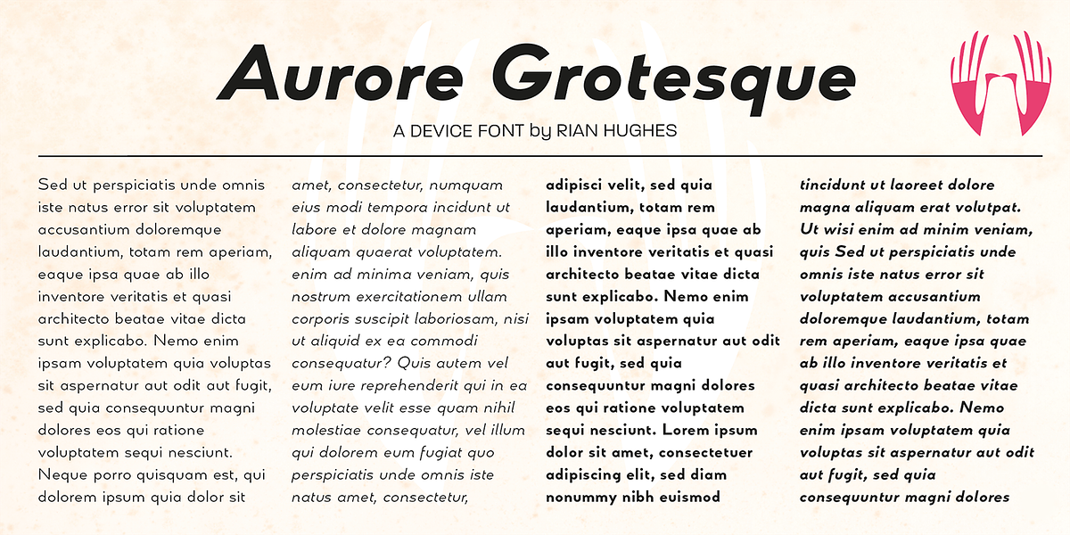Aurore Grotesque, a Sans Serif Font by Device (Photo 1 of 12)