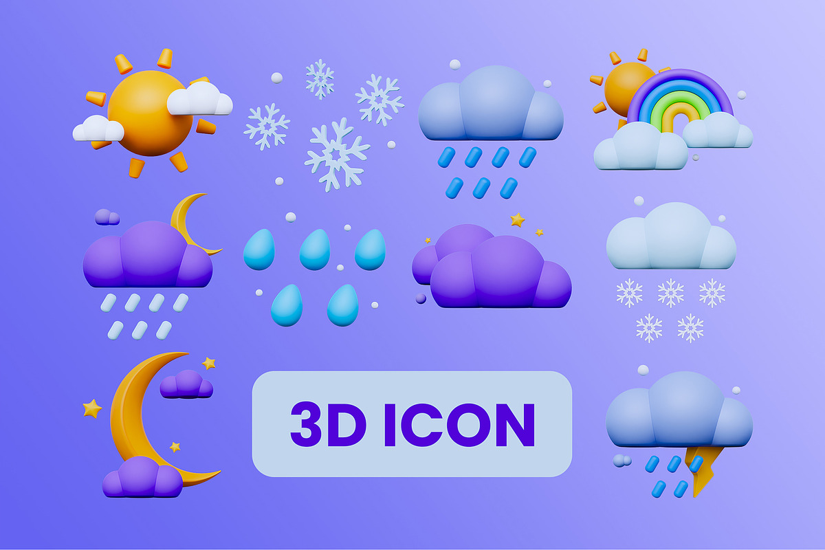 Weather 3D Icon Pack #2, an Object 3D Model by deviapuspitasari2 (Photo 2 of 2)