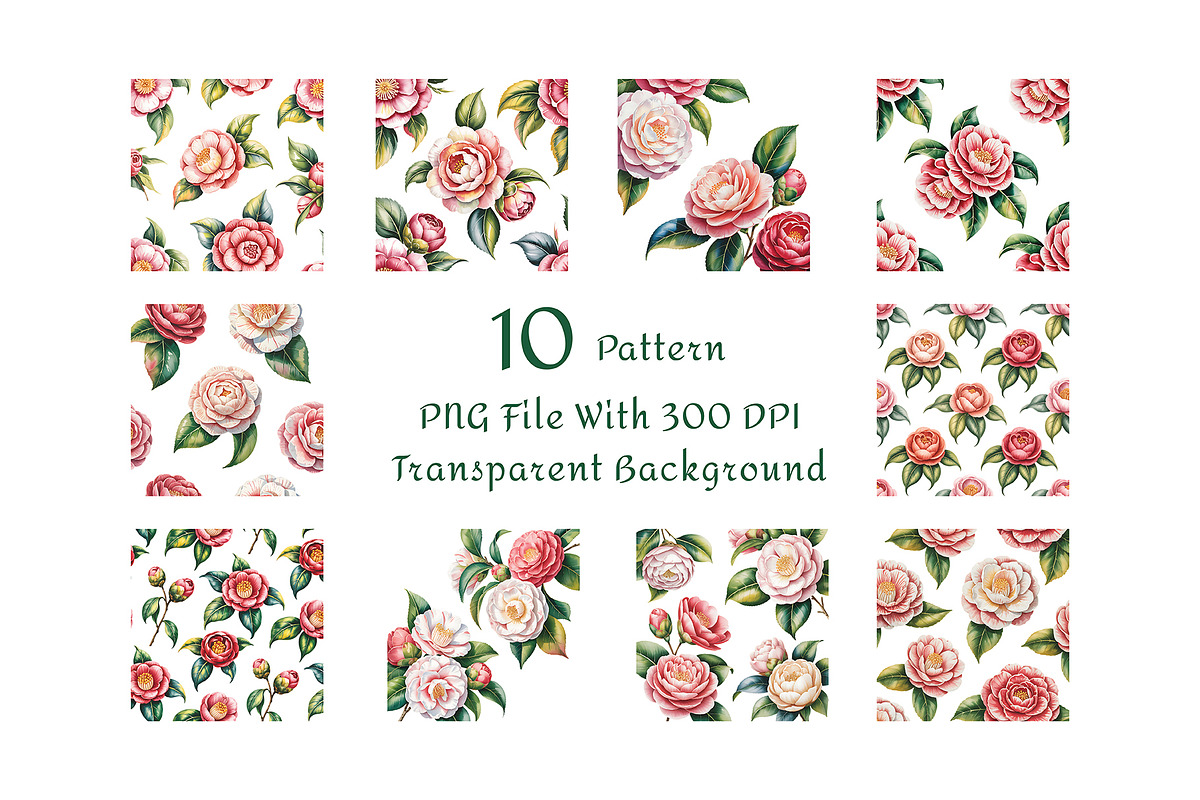 Camellia Watercolor Floral Clipart, a Decorative Illustration by ForhadGFX (Photo 10 of 14)