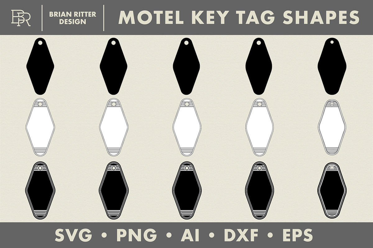 Motel Key Tag Shapes, an Object Graphic by Brian Ritter Design (Photo 1 of 2)