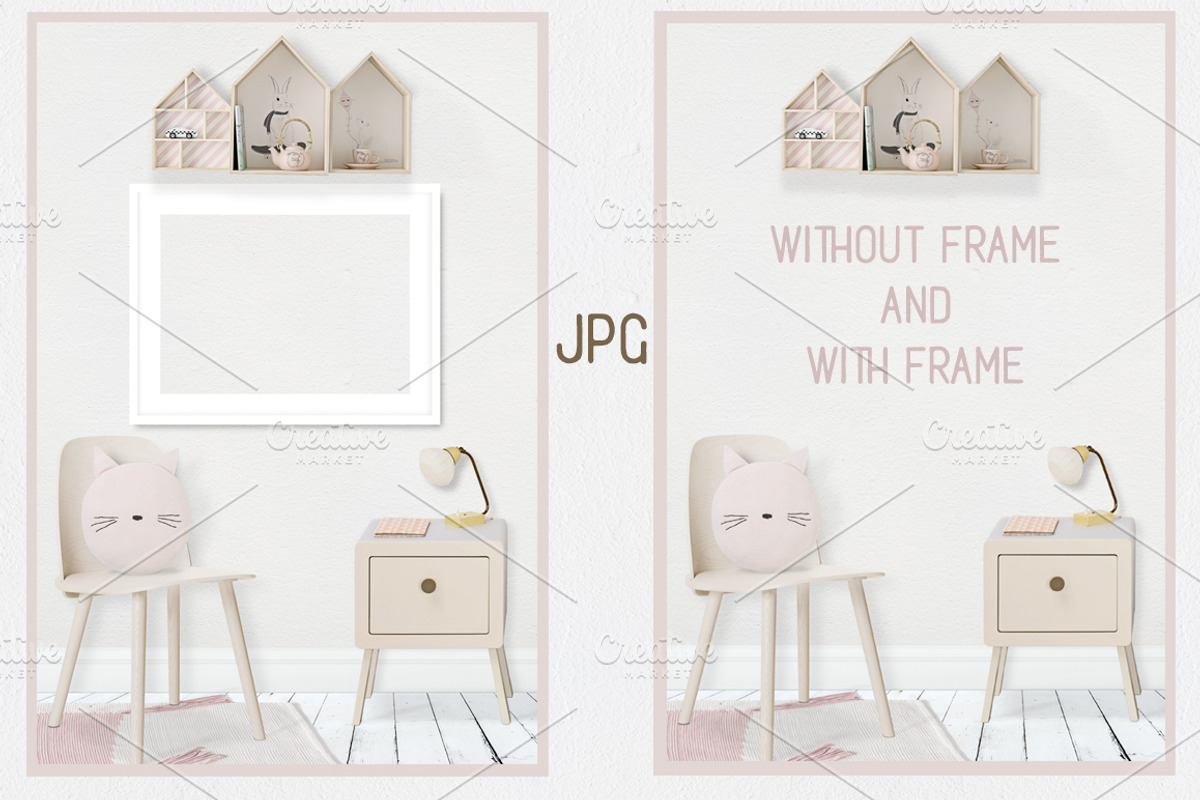 Kids Room Wall/Frame Mock Up 15, a Print Template by Whimsicality (Photo 5 of 6)