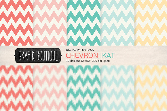 Chevron ikat creamy pink papers preview 5