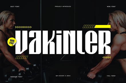 Vakinler - Sport Condensed Font, a Sans Serif Font by QR Design Studio