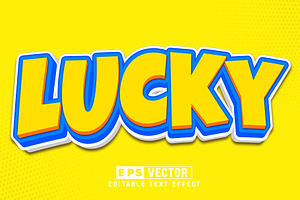 Vector Luck 3d Editable Text Effect