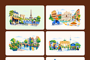 30 Famous US & European Cities, a Transportation Illustration by Vectors Market (Thumbnail 10 of 10)