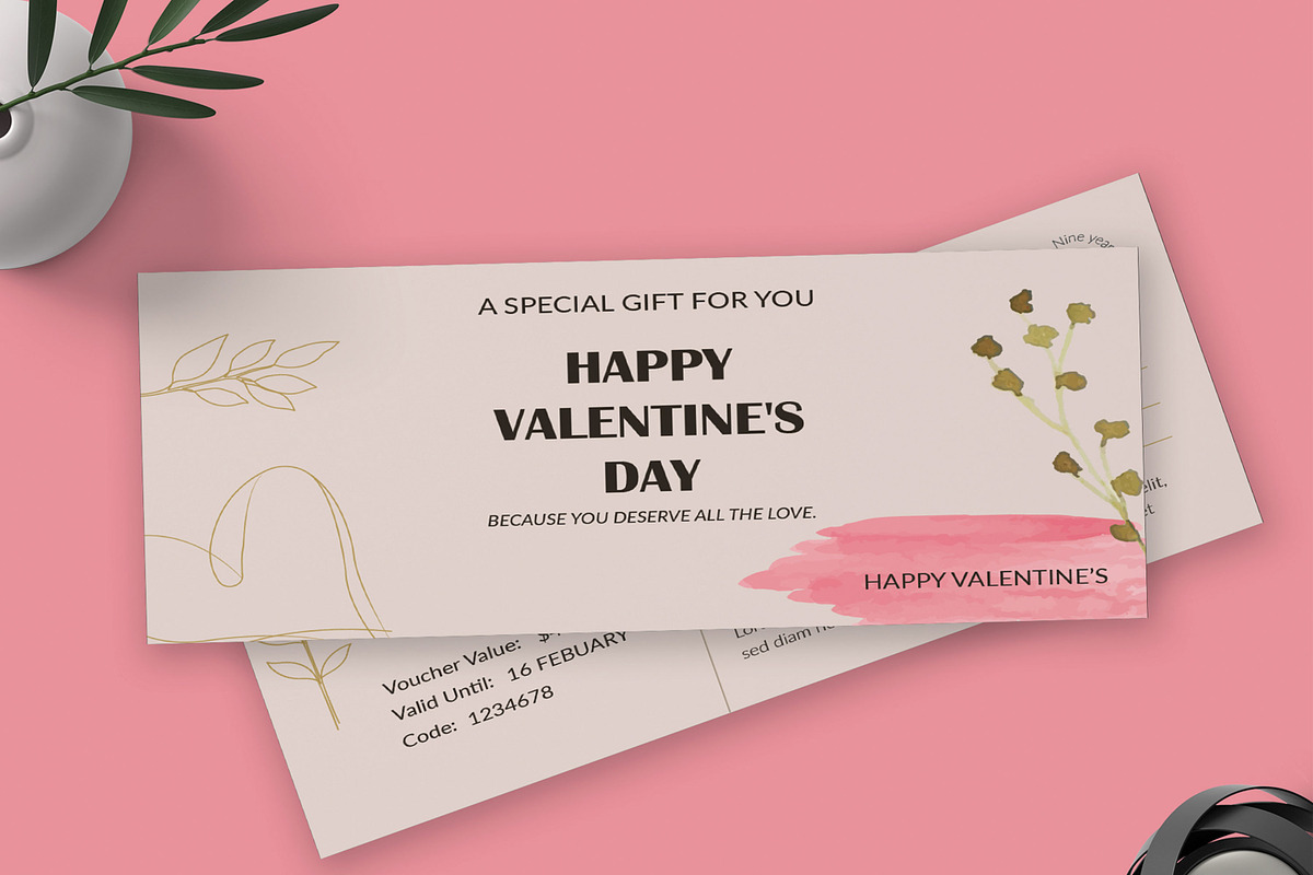 Valentine Day Gift Voucher, a Card Template by MightyDesign (Photo 1 of 6)