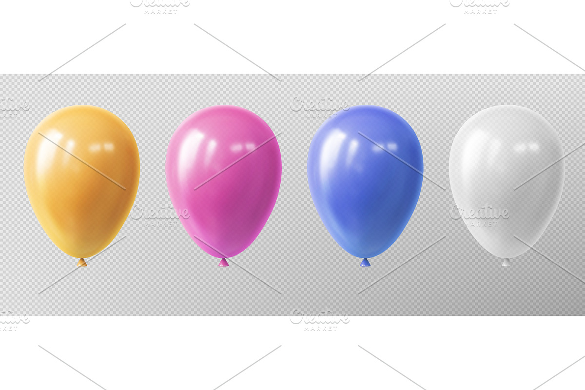 Realistic balloon set with, an Object Illustration by art PVP - market