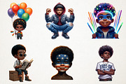 Juneteenth Black Boys PNG Clipart, an Illustration by RobertsArt (Thumbnail 5 of 7)