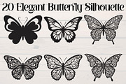 Elegant Butterfly Silhouette, an Object Graphic by Designer_Momina (Thumbnail 1 of 20)