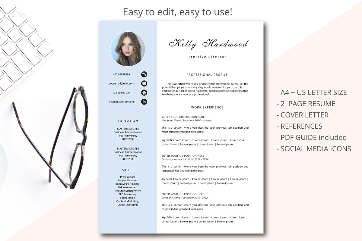 Creative Director Resume Template, a Resume Template by Annakristal (Photo 1 of 5)