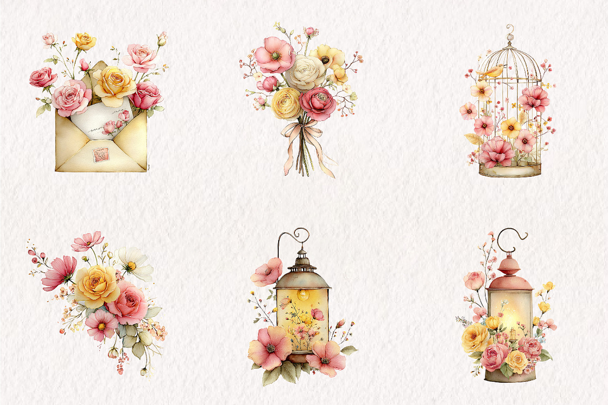Whimsical Mother's Day Flowers Clipa, an Illustration by CreationArt (Photo 2 of 10)