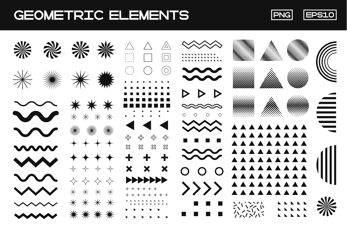 200 Geometric Shapes Vector Design, a Pattern Graphic by craftlove (Photo 5 of 9)