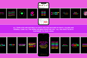 Neon Instagram Quotes Bundle