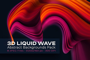 3D Liquid Wave 5K Backgrounds Pack