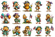 Whimsical Patriotic Chick Clipart, an Illustration by OK Design (Thumbnail 3 of 6)