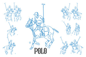 Dynamic Polo Players, a Sport Illustration by MkStudio