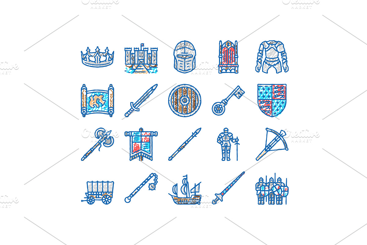 Medieval Warrior Weapon And Armor, an Object Illustration by pikepicture