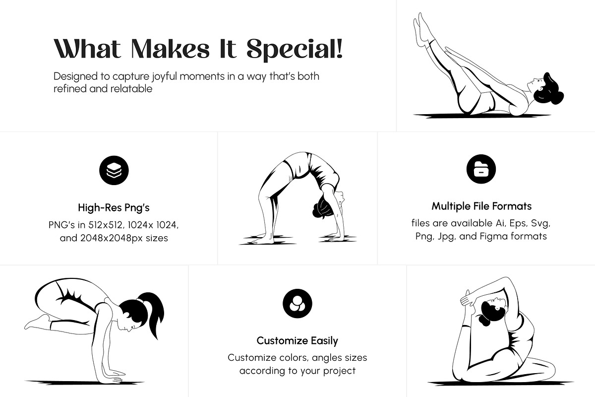 Yoga Poses Illustration Set, a Sport Illustration by Creative Stall (Photo 2 of 11)