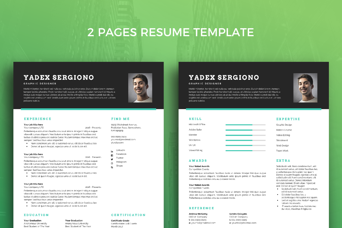 Resume Template 36, a Resume Template by graphicalcium (Photo 2 of 3)