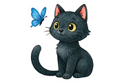 Black Cat Clipart, an Illustration by Daily.Designs (Thumbnail 4 of 5)