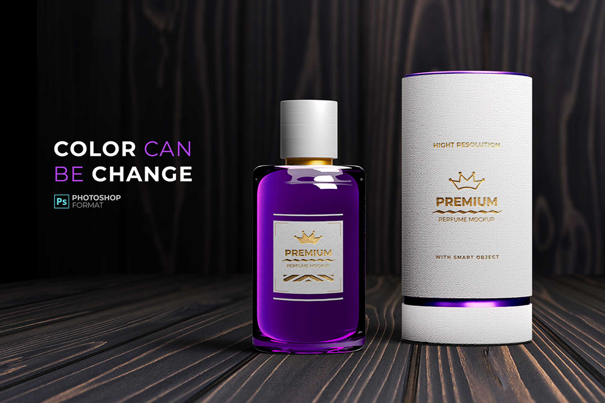 Premium Perfume Logo Mockup, a Packaging Mockup by Modaldesain (Photo 3 of 5)